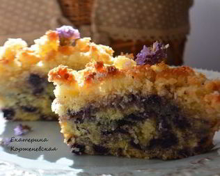 Чернично-кокосовый пирог