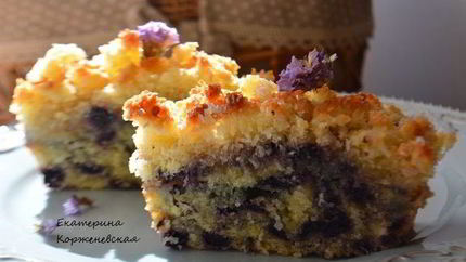 Чернично-кокосовый пирог