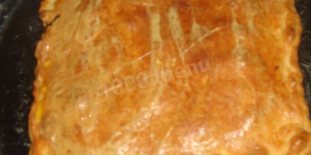 Рецепт грибной слоеный пирог с сыром