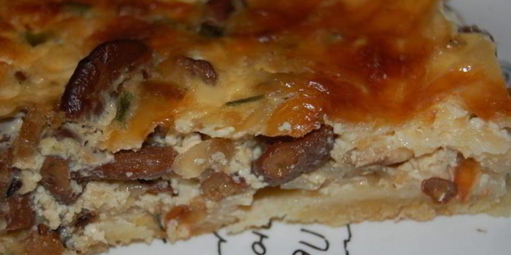 Рецепт киш с лисичками и панчеттой