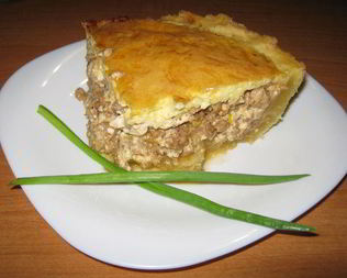 Киш с мясом и сыром рикотта