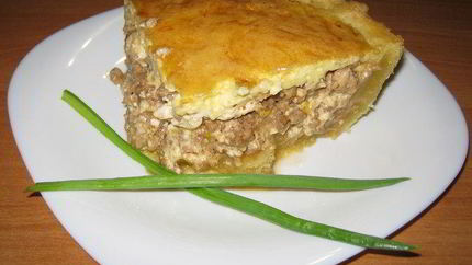 Киш с мясом и сыром рикотта