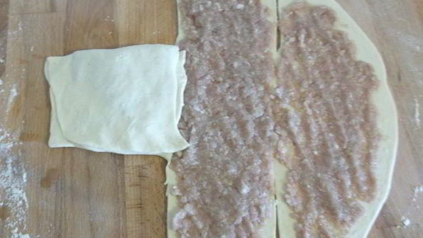 китайский слоеный пирог с мясом