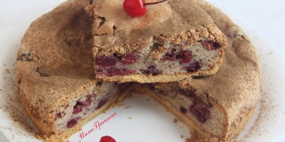 Рецепт кунжутный пирог с вишней