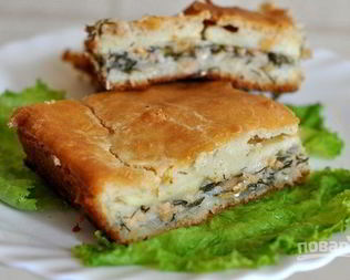 Пирог из рыбных консервов