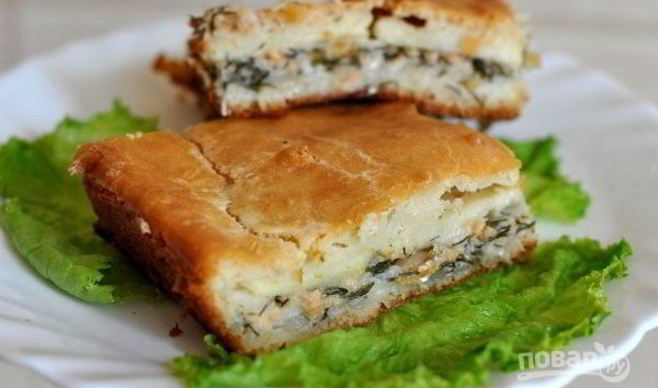 Пирог из рыбных консервов