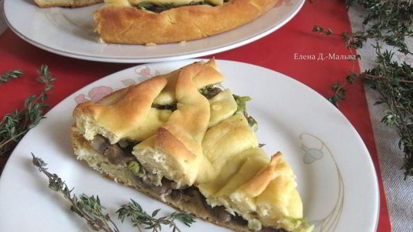 пирог из заварного теста с грибами