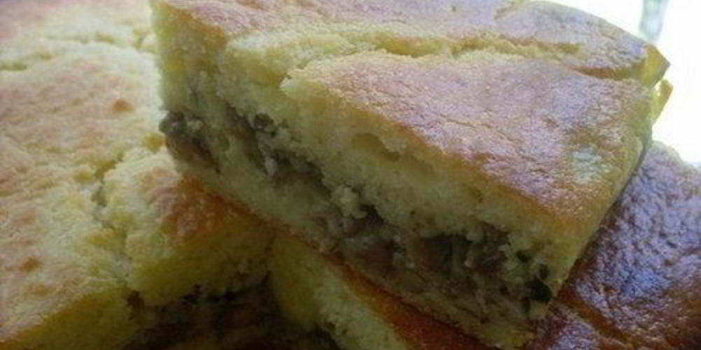 Рецепт пирог на кефире с жареными грибами