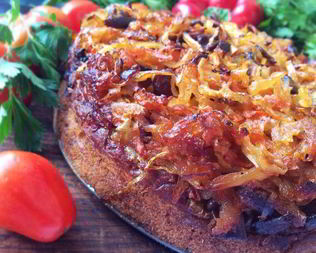 Пирог с капустой и лисичками