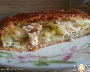 Пирог с картошкой и сливочной курочкой