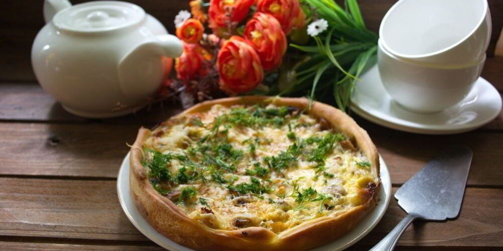 Рецепт пирог с шампиньонами и курицей