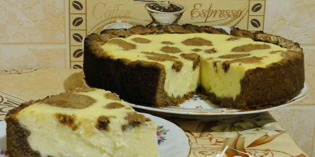 Рецепт пирог шоколадно-творожный жираф