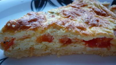 Пирог-суфле с помидорами