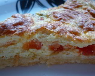 Пирог-суфле с помидорами