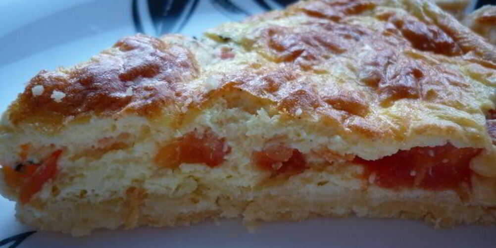 Рецепт пирог-суфле с помидорами