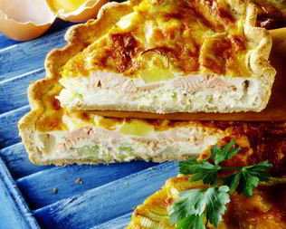 Рыбный пирог с сайрой