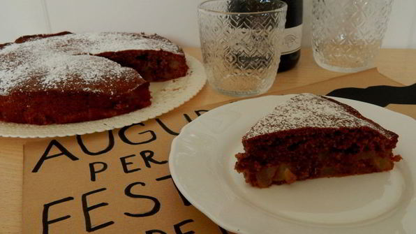 шоколадный пирог с грушами