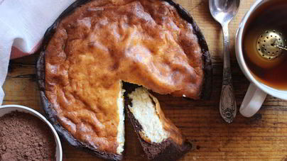 Шоколадный пирог с творогом