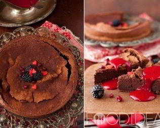 Шоколадный пирог с ягодами