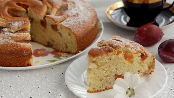 сливовый пирог с коньяком