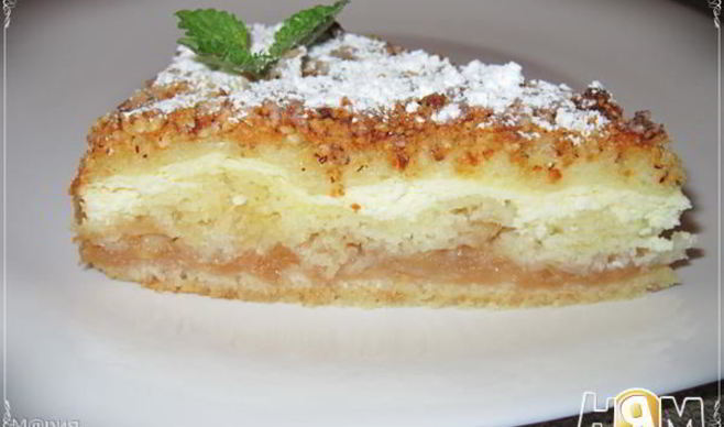 Творожно-яблочный насыпной пирог