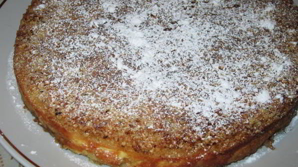 творожно-яблочный насыпной пирог