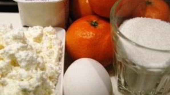 творожный пирог с мандаринами