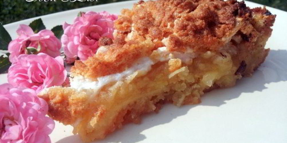 Рецепт яблочный пирог с лимоном и безе