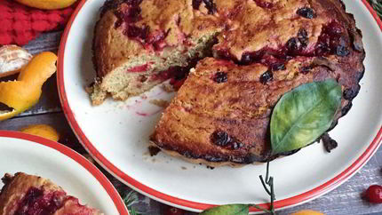 Зимний пирог с клюквой и апельсином