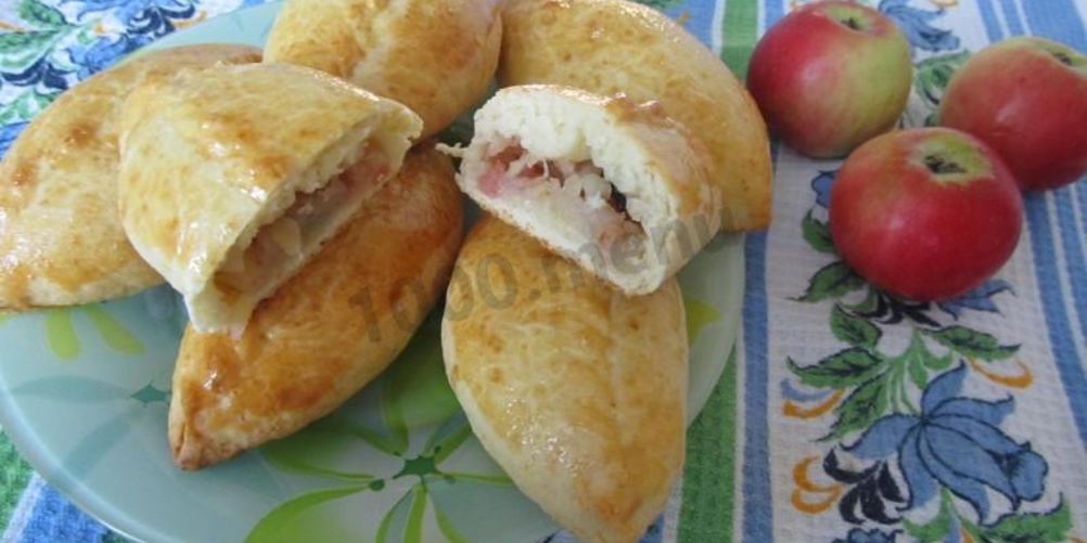 Рецепт пирожки из бездрожжевого теста с яблочной начинкой