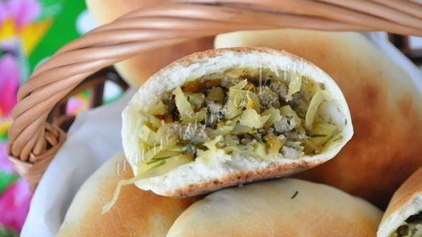 пирожки с говяжьей печенью и капустой