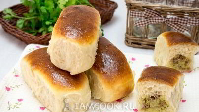 Пирожки с мясом и рисом в духовке