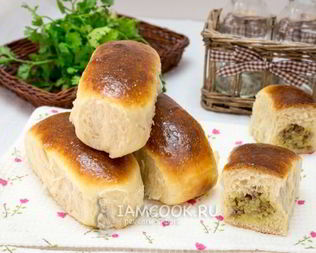 Пирожки с мясом и рисом в духовке