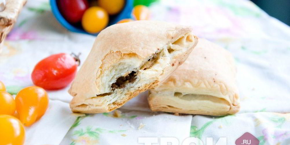 Рецепт слоеные пирожки с мясом