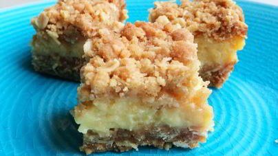 Лимонные пирожные с овсяной крошкой