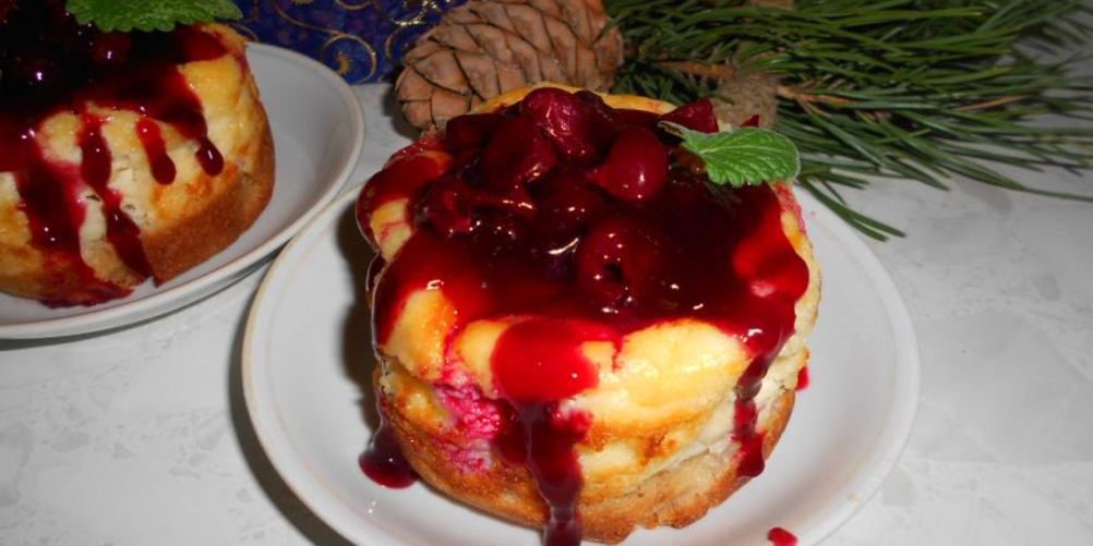 Рецепт пирожные с вишней и творожным кремом