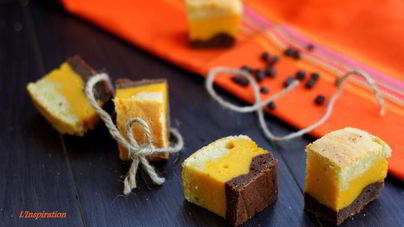 Полосатый тыквенный брауни