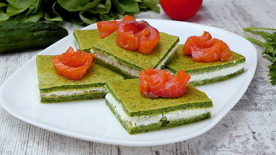 Закусочные пирожные со шпинатом