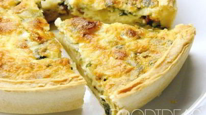 Пицца из песочного теста с грибами