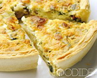 Пицца из песочного теста с грибами