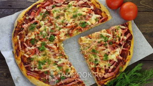 пицца на кефире без дрожжей