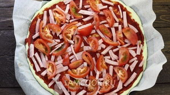 пицца на кефире без дрожжей