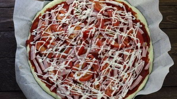 пицца на кефире без дрожжей