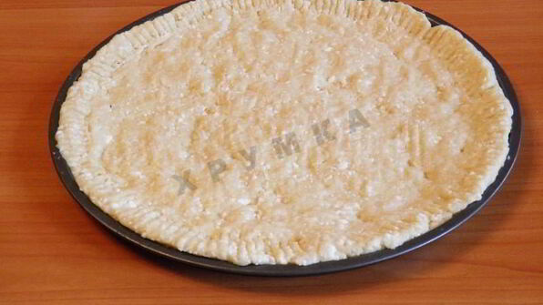 пицца на творожном тесте с курицей