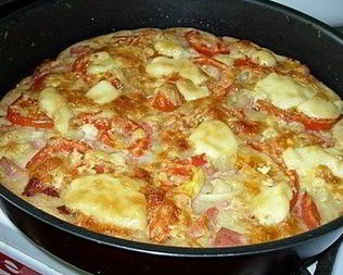 Пицца по-домашнему на кефирном тесте