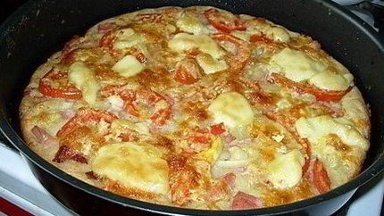 Пицца по-домашнему на кефирном тесте