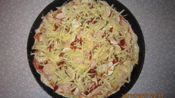 пицца с грибами на дрожжевом тесте