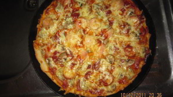 пицца с грибами на дрожжевом тесте