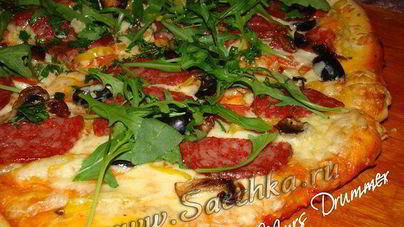 Пицца с грибами на кефире