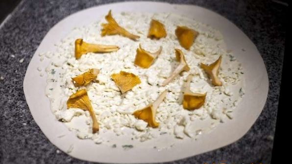 пицца с лисичками